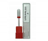 Cumpara ieftin Bit (Cap) Freza Unghii Ceramica - Briu Rosu - F 3/32 Barrel Ball (F)