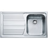 Chiuveta Franke Logica Line 101.0086.240 LLL 611-L, 860 x 500mm (margine slim, sifon inclus), Picurator stanga, 1 cuva, Inox dekor