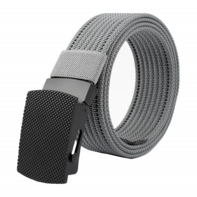 Curea pentru barbati Pufo Casual Fit 3.8 x 120 cm, catarama metalica, gri foto