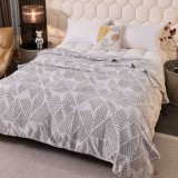 Patura pufoasa cocolino 200x230cm,gri,dungi subtiri-F087