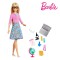 Păpușă Barbie Mattel, &Icirc;nvățătoare, Păr Blond, Multicolor, Set 10 Accesorii