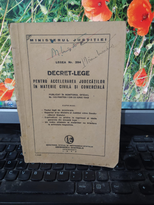 Decret lege pentru accelerarea judecăților &icirc;n materie civilă..., Buc. 1943, 202