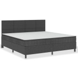 Cumpara ieftin Pat continental, gri inchis, 200 x 200 cm, material textil