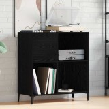 VidaXL Dulap pentru discuri, stejar negru 84,5x38x89 cm lemn prelucrat