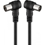 Cablu prelungitor antena coaxial unghi 90 grade T-M 1.5m Negru, G11525