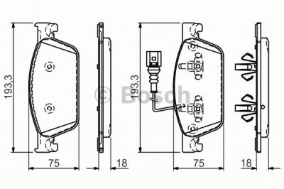 Set placute frana,frana disc VW MULTIVAN VI (SGF, SGM, SGN) (2015 - 2016) BOSCH 0 986 494 553 foto