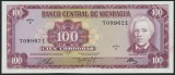 NICARAGUA █ bancnota █ 100 Cordobas █ D.1972 █ P-126 █ SERIE C █ UNC necirculata