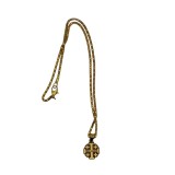 Cumpara ieftin Colier lant auriu 30 cm cu pandantiv cruce Ierusalim metalica, colier religios crestin unisex