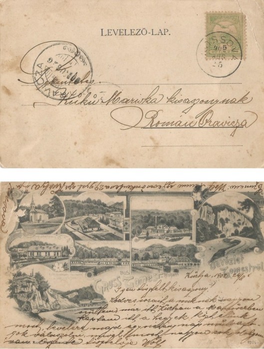 |Ungaria/Romania, carte postala circulata intern, 1908