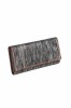 Portofel dama din piele naturala, lucrat si cusut manual, Eva, Handmade, Negru cu Argintiu, Produs in Romania, Elyk Creation