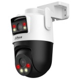 Camera IP Dome WiFi Dahua P5D-5F-PV-0280B, 5MP+5MP, 2.8+6 mm, IR 30/50m, lumina alba 20/40m, microfon, difuzor, AI, auto-tracking