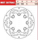 Disc fr&acirc;nă fix spate, 220/100x5mm 4x120mm, diametru gaură de centrare 10,5mm, spacing 0 (contains ABS sensor) compatibil: KAWASAKI ER-6F, ER-6N, KLE 6, Trw