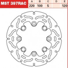 Disc frână fix spate, 220/100x5mm 4x120mm, diametru gaură de centrare 10,5mm, spacing 0 (contains ABS sensor) compatibil: KAWASAKI ER-6F, ER-6N, KLE 6