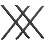 HOMCOM Lot de 2 picioare de masă &icirc;n formă de cruce 70 x 72 cm design industrial pentru masă de cafea masă de noapte negru | Aosom Romania