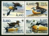 Aland (Finlanda) 2001 - Fauna WWF, păsări, Eiderul lui Steller, serie neuzata