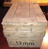 Cumpara ieftin Lada din lemn WW2 pentru munitie Mauser 13 mm; mitraliera MG 131 / 53,50 cm x 26 cm x 23 cm 6 kg / inchide &amp; deschide perfect / doar predare personala