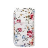 Cumpara ieftin Portofel si port telefon din piele naturala 8971 07 Alb cu imprimeu floral