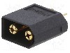 Conector alimentare DC, 500V, 2 pini, seria XT60, {{Dimensiune pin}}. AMASS - XT60W-M