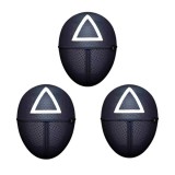 Cumpara ieftin Set 3 Masti Squid Game Carnaval Negre, Triunghi, Cosplay, Halloween, Elastic Reglabil, Plastic Rezistent