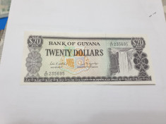 bancnota guyana 20 $ 1966-92 foto