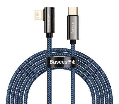 Baseus Legend Cablu USB tip C Lightning &amp;icirc;nclinat de 2m albastru foto