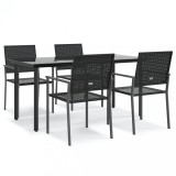 Cumpara ieftin Set mobilier de gradina, 5 piese, poliratan si otel