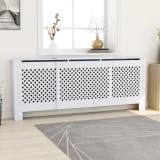Mască Calorifer Extensibilă vidaXL, MDF Alb, 142-205 cm, Raft Superior, Design Modern