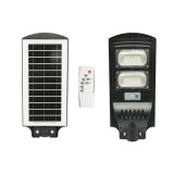 Lampa solara LED iluminat stradal 100W cu panou solar 12W, baterie LiFePO4 8000mAh, senzor miscare, telecomanda, prindere stalp IP65 Breckner Germany