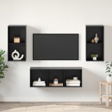 vidaXL Set dulap TV 3 pcs Stejar negru 37 x 37 x 107 cm Lemn compozit