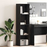 vidaXL Raft pentru cărți Stejar Negru 40 x 30 x 152 cm Lemn compozit 875017