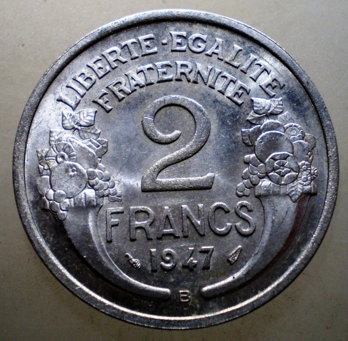 2.121 FRANTA 2 FRANCS FRANCI 1947 B XF/AUNC BEAUMONT-LE ROGER