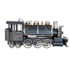 Macheta locomotiva tren retro metal negru 34 cm x 12 cm x 17 h foto