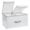 Cutie Depozitare, Model Alb, Dimensiuni 50x30x27 cm, Capac Dublu, Separator Detasabil