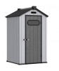 Casuta Gradina WeldLand Equipment SUNNY 4x4, 1.32mp, PVC, Rasina, Rezistenta Vreme, Usa Simpla, Depozitare Unelte, Gri/Antracit