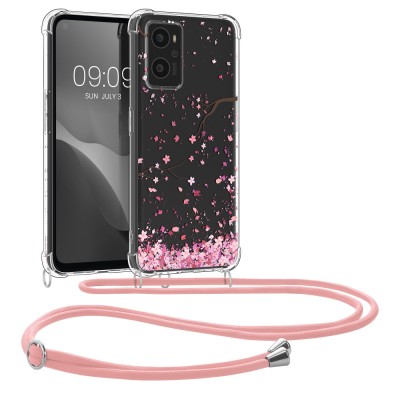 Bumper kwmobile pentru OPPO A76, Silicon, Transparent/Roz, 60042.01 foto