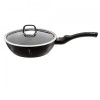 Tigaie din aluminiu marmorat cu capac, 24 CM, Black Silver, Berlinger Haus