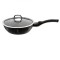Tigaie din aluminiu marmorat cu capac, 24 CM, Black Silver, Berlinger Haus