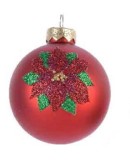Cumpara ieftin Glob decorativ - Bauble Glass Poinsettia Flower - Craciunita | Kaemingk