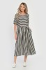 Rochie Lunga Dama Eranthe V285 Dungi Suprapuse, Viscoza, Buzunare Laterale, Rochie de Zi, Marimea L, Eranthe