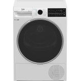 Uscator de rufe Beko B5T89243W, Pompa de caldura, 9 kg, Clasa A+++, RecycledDry, Motor ProSmart Inverter, OptiSense, Alb