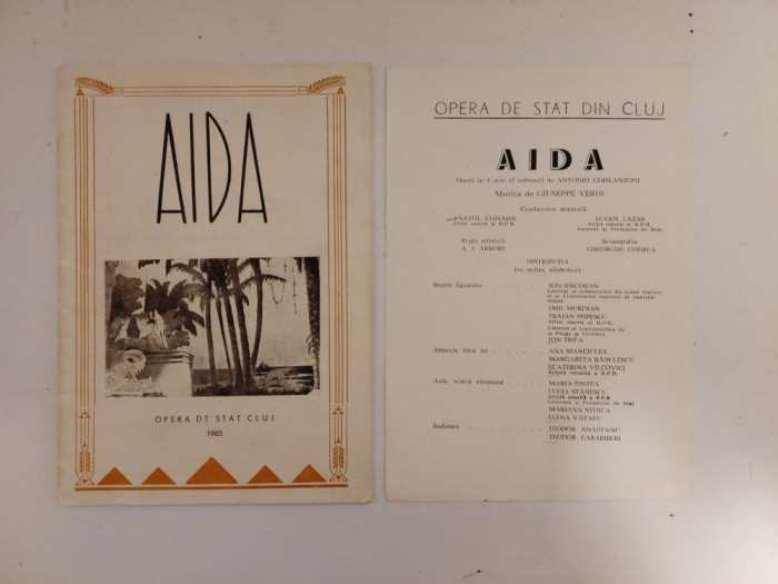 DD- Program sala AIDA Opera de Stat Cluj, 1965