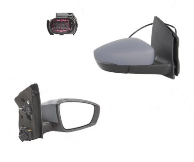 Oglinda exterioara Volkswagen Up! (Vw120), 2016-, Dreapta, reglare manuala; grunduit; geam convex; cromat; 2 pini; cu semnalizare, View Max foto