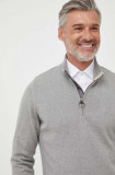 Barbour pulover de bumbac culoarea gri, cu turtleneck
