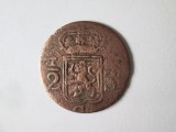 Rară! Java(Indonezia) Indiile de Est Neerlandeze 1/2 Stuiver 1819