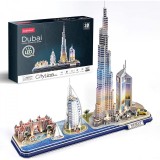 Cubic Fun - Puzzle 3D Led Dubai 182 Piese, CubicFun