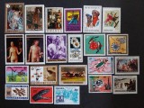 Lot filatelic Artă Classică, Faună, Floră, Istorie SUA &amp; Telecomunicații / Rwanda - A583