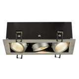 Spot incastrat, KADUX Ceiling lights, aluminium triple-headed LED, 3000K, rectangular, brushed aluminium, 38&deg;, 3x9W, incl. driver,, SLV