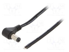 Cablu DC 5,5/2,1 MFG 2x0,5mm2 cu mufa in unghi negru 1,5m foto