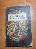 carte de bucate - conserve de legume si fructe - din anul 1954