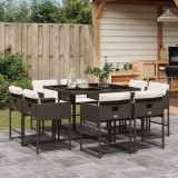 vidaXL Set mobilier de grădină cu perne, 9 piese, maro, poliratan 3211377
